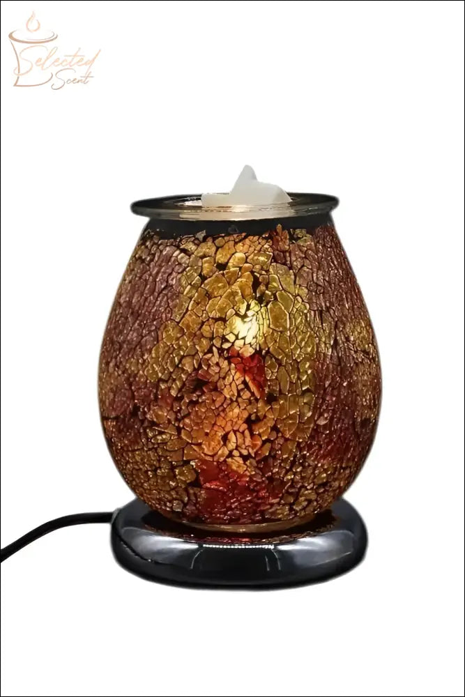 Selected Scent Electric Decorative Warmer with mosaic amber glass and black base