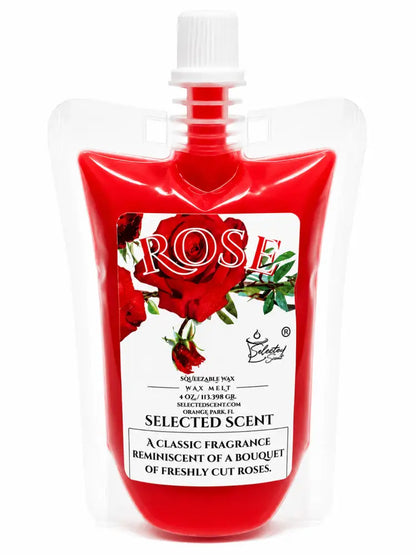 Rose squeezable wax melt long-lasting natural melts - 4 ounces