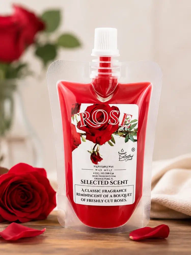 Rose squeezable wax melt long-lasting natural melts