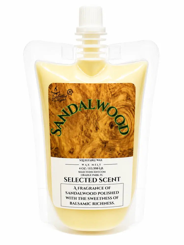 Sandalwood squeezable wax melt all natural melts for home - 4 ounces