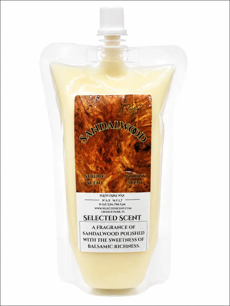Sandalwood squeezable wax melt all natural melts for home - 8 ounces