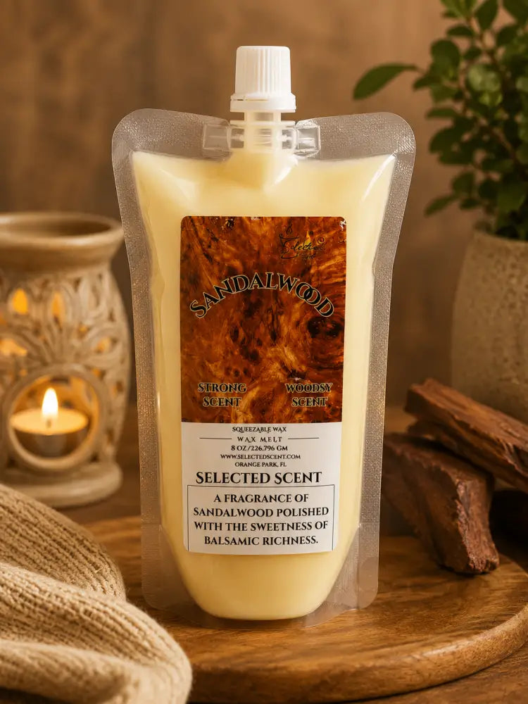 Sandalwood squeezable wax melt all natural melts for home