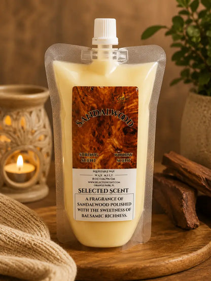 Sandalwood squeezable wax melt all natural melts for home