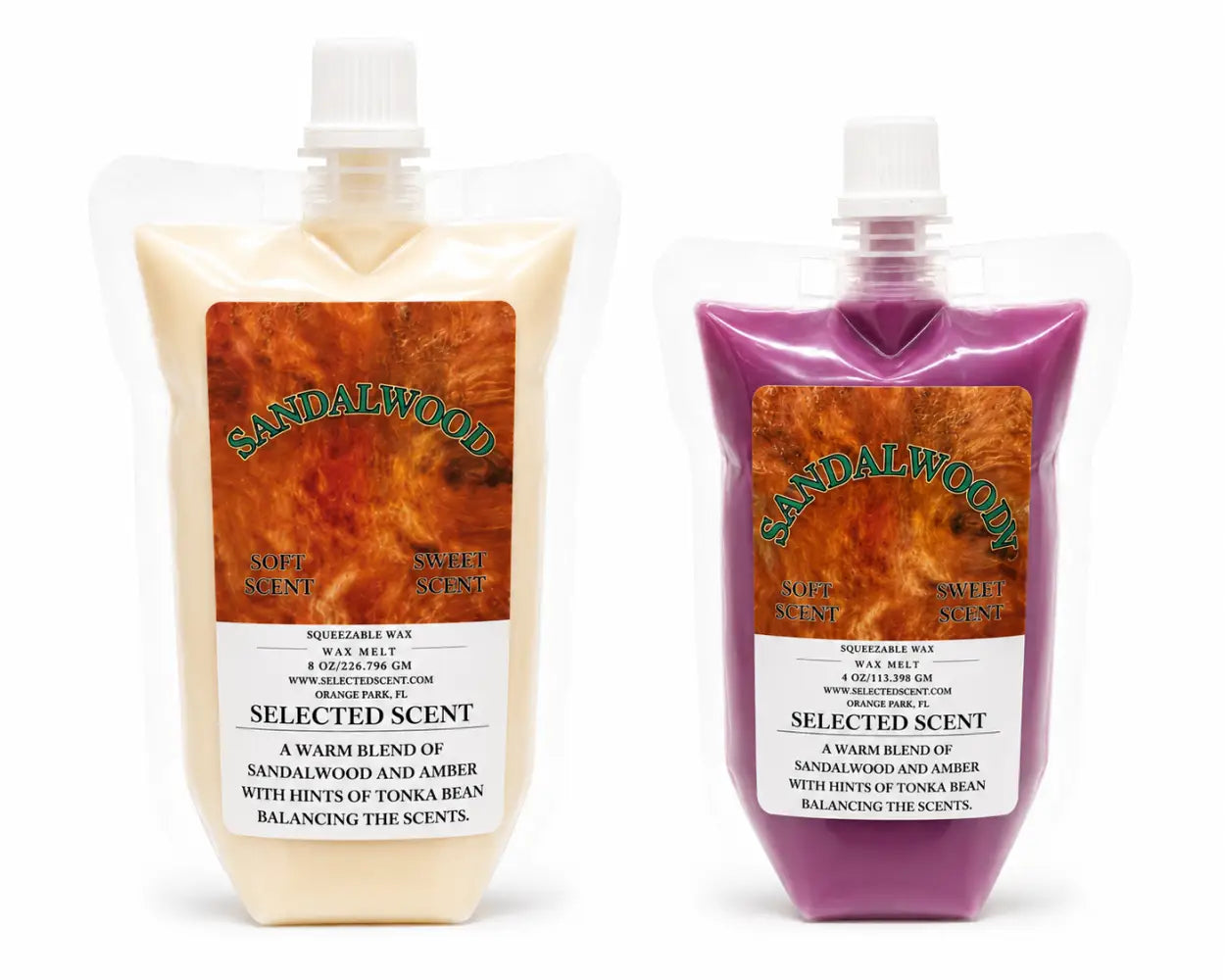 Sandalwood squeezable wax melt all natural melts for home