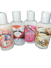 Selected Scent vitamin e moisturizing lotion bottles in birthday cake love spell bombshell and vanilla scents