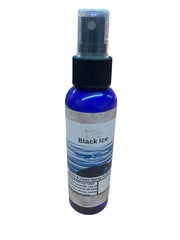 Selected Scent Black Ice woody musky home scent spray in blue bottle with black spray top