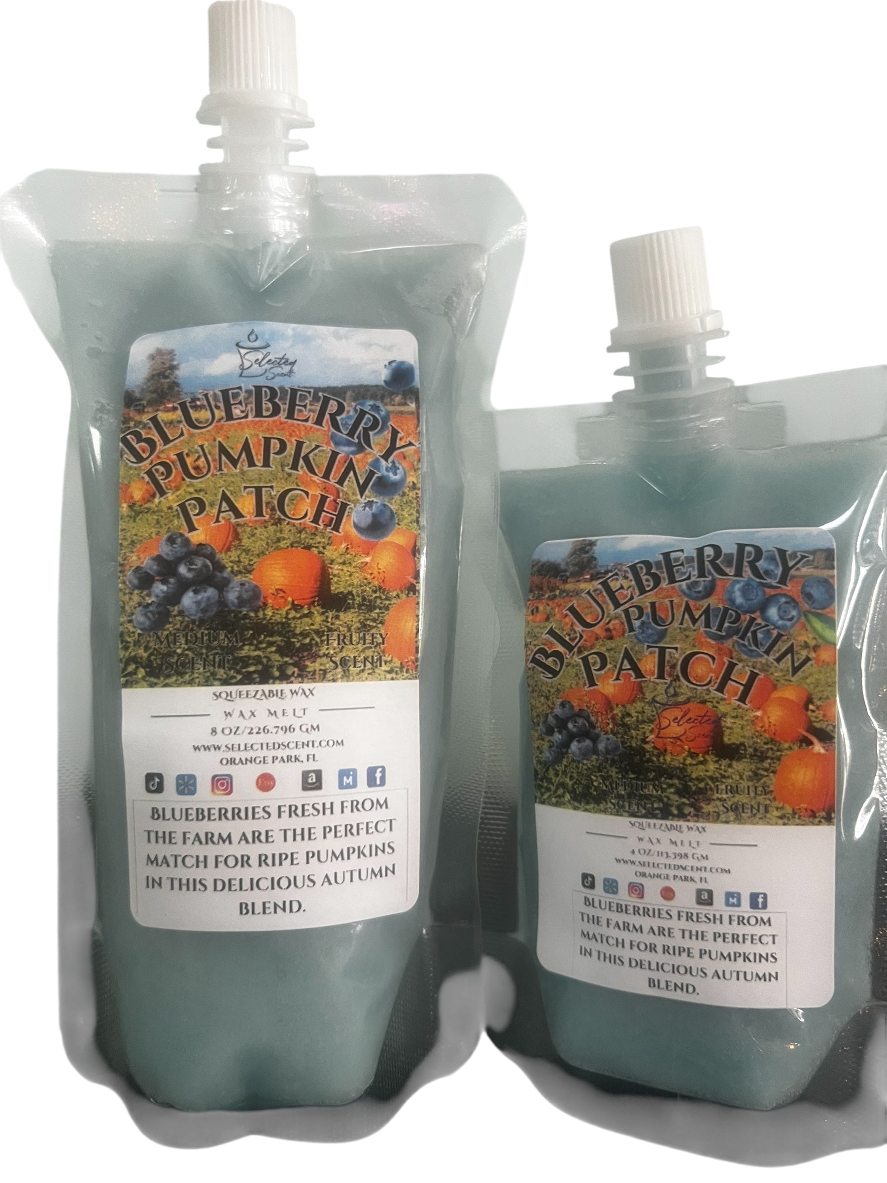 Selected Scent Blueberry Pumpkin Patch fall seasonal favorites wax melts in resealable pouches