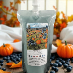 Selected Scent Blueberry Pumpkin Patch fall seasonal favorites wax melt pouch with autumn decor