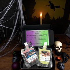 Selected Scent long lasting fragrance set with Witches Brew and Poison Apple scents in Halloween-themed packaging