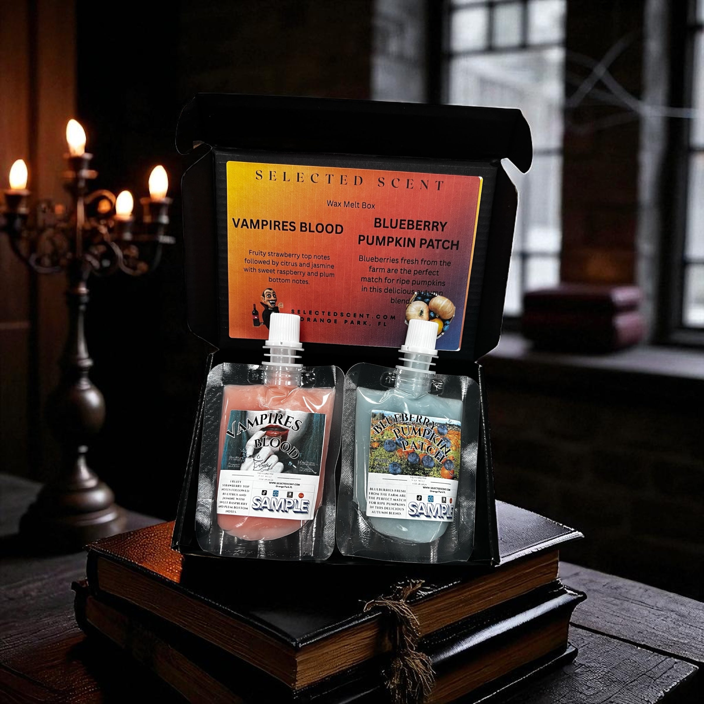 Selected Scent Long Lasting Fragrance Set with Vampire's Blood and Blueberry Pumpkin Patch scents
