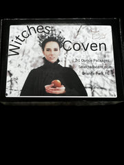 Selected Scent Witches Coven long lasting fragrance set with a woman holding an apple on the packaging