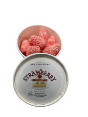 Selected Scent Strawberry Shortcake wax melts for fragrance in a round white container