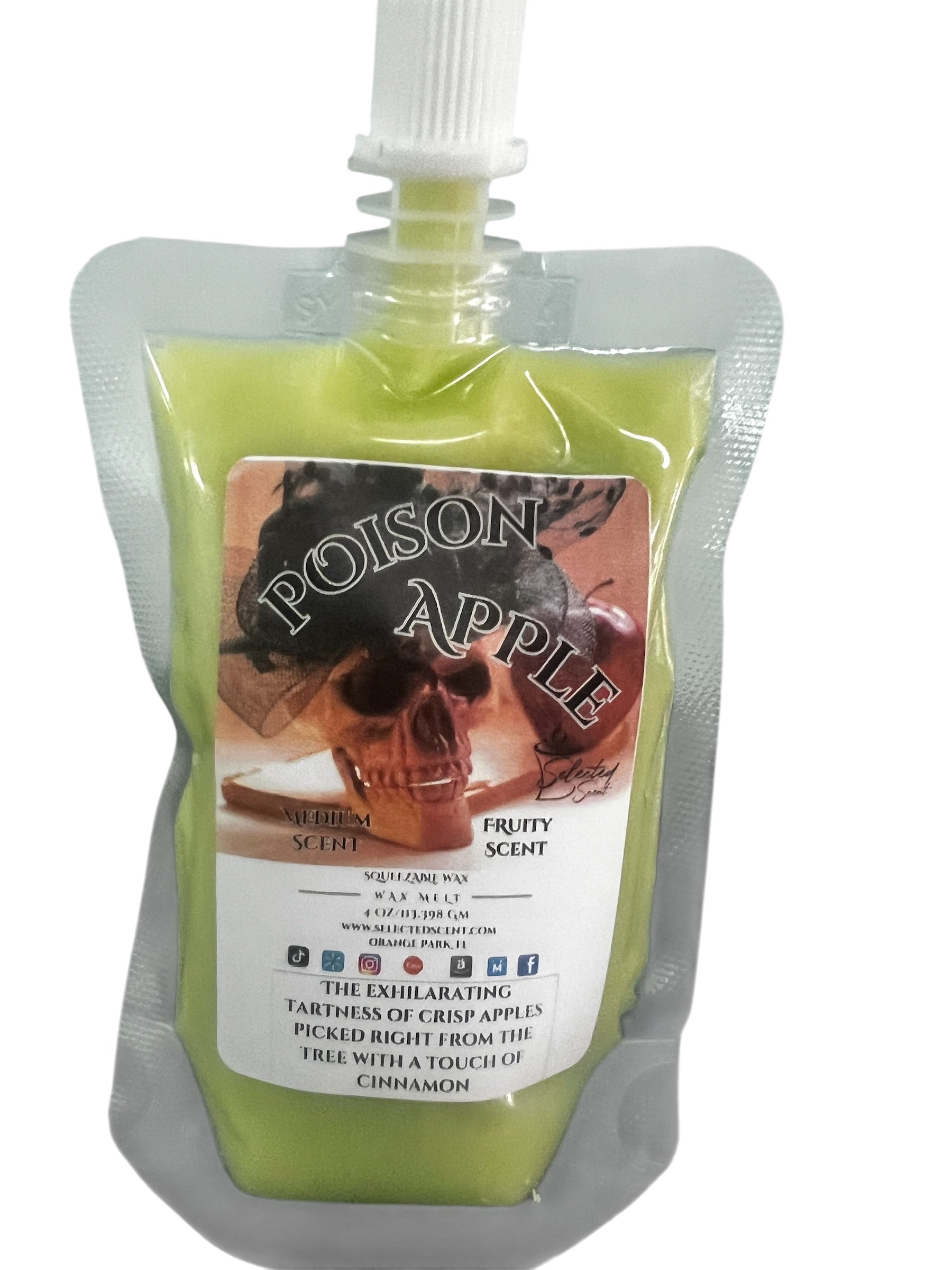 Selected Scent Poison Apple fall seasonal favorites scented wax melt with fruity apple and cinnamon aroma