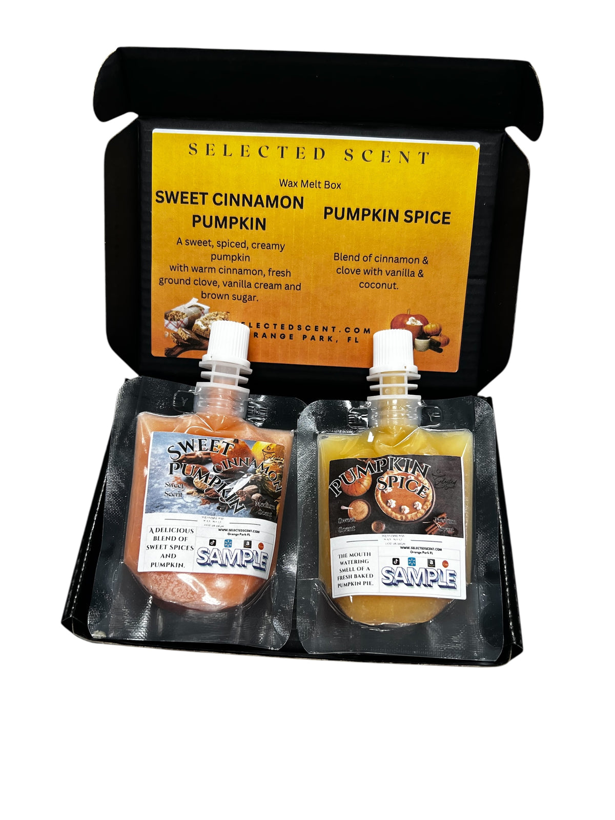Selected Scent Long Lasting Fragrance Set with Sweet Cinnamon Pumpkin and Pumpkin Spice wax melts