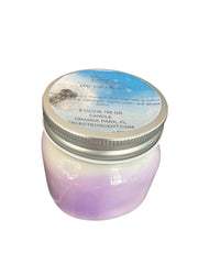 Selected Scent long lasting scented candle in ombre lavender to white jar with metal screw lid 8 oz