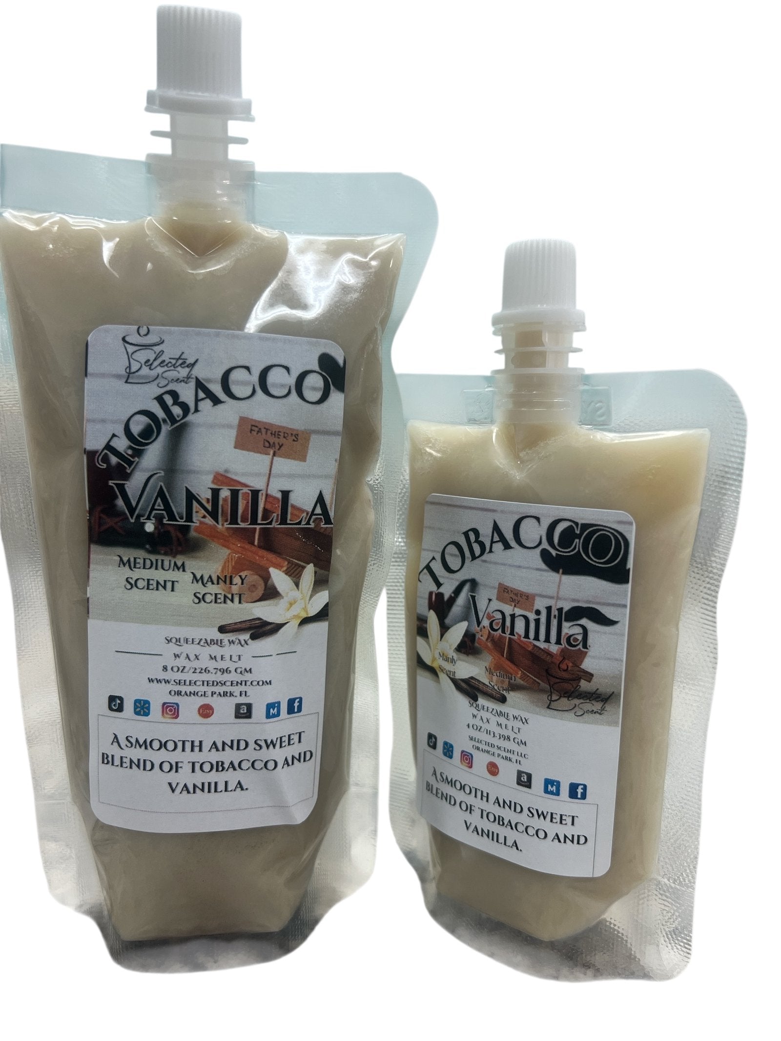 Selected Scent scented wax melts for warmers tobacco vanilla blend in refill pouches