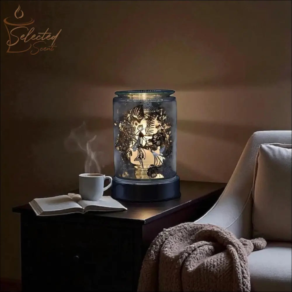 Silver Birds and Flowers Wax And Oil Warmer Electric Decorative Warmer