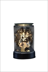 Silver birds and flowers wax and oil warmer electric decorative