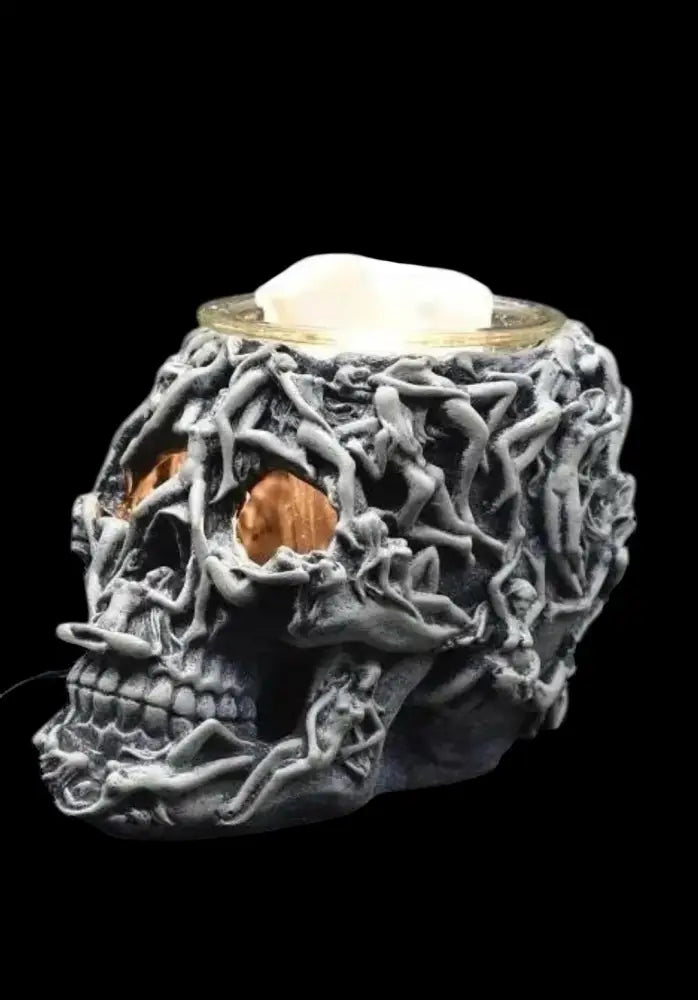 Skull ladies wax and oil warmer electric decorative