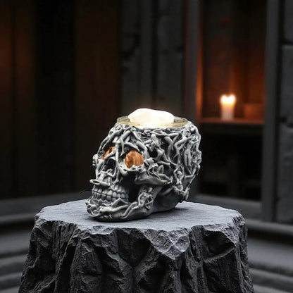 Skull ladies wax and oil warmer electric decorative