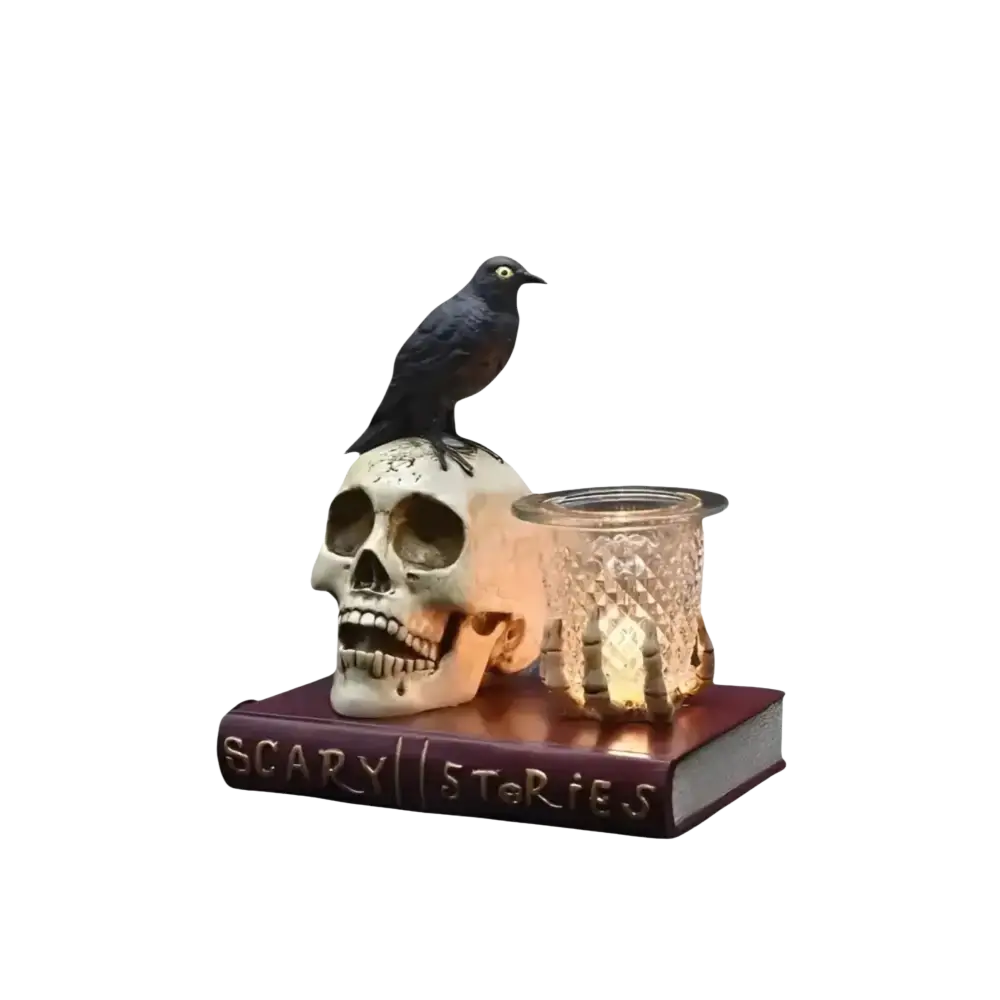 Skull and the raven wax oil warmer electric decorative
