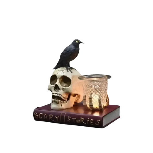 Skull and the raven wax oil warmer electric decorative