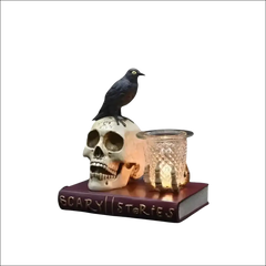 Skull and the raven wax and oil warmer electric decorative