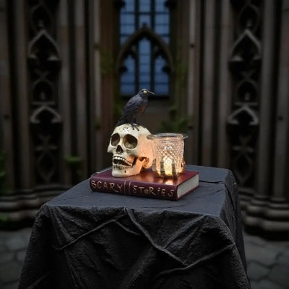 Skull and the raven wax oil warmer electric decorative
