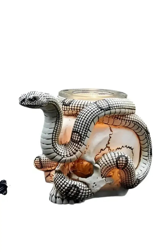 Skull snake wax and oil warmer electric decorative