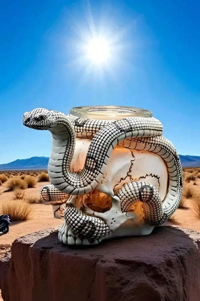 Skull snake wax and oil warmer electric decorative