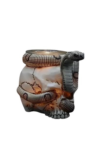 Skull snake wax and oil warmer electric decorative