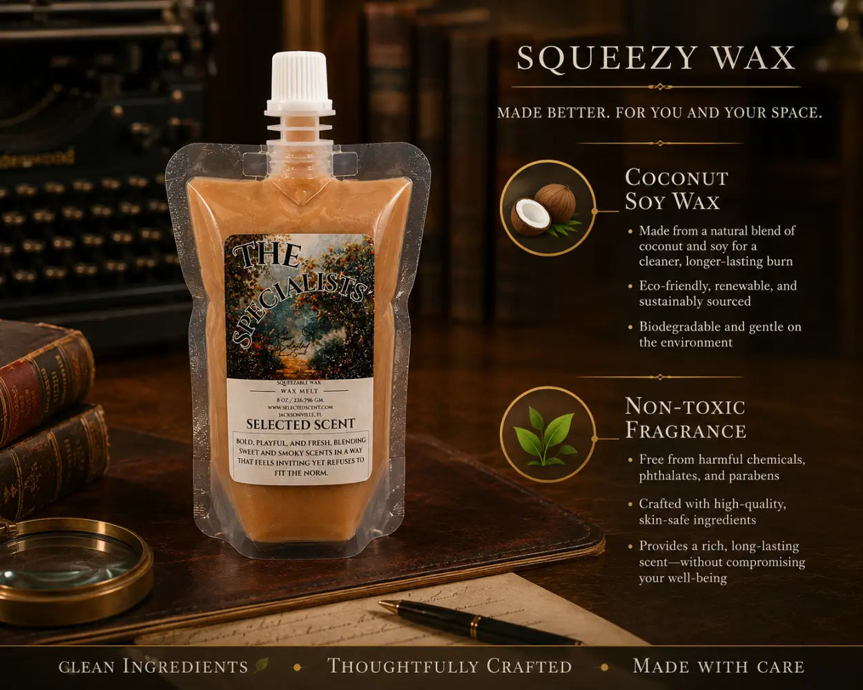 The specialists squeezable wax melts – bold fresh & masculine home fragrance by selected scent