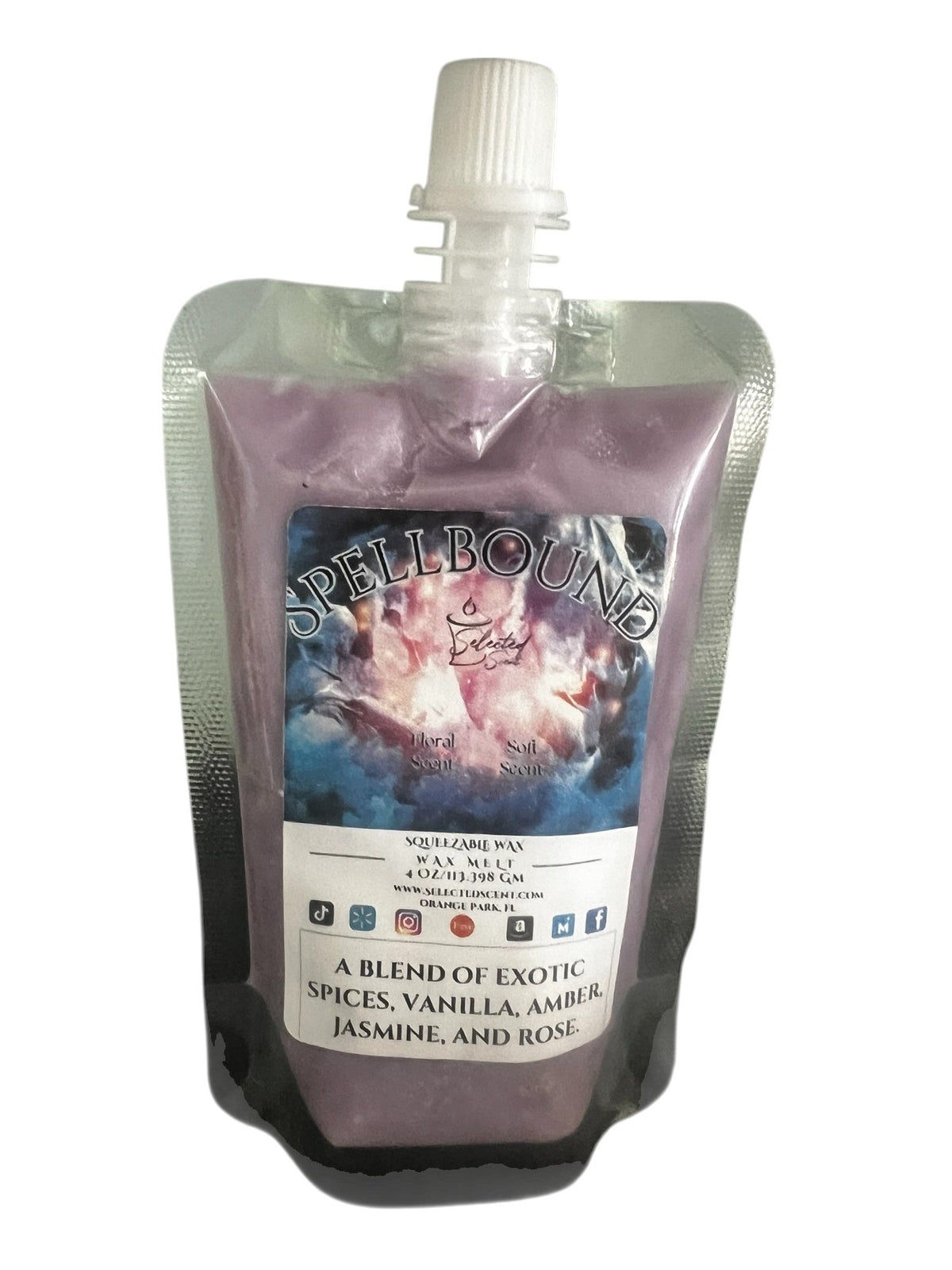 Selected Scent Spellbound long lasting wax melts for home with exotic spices vanilla amber jasmine and rose
