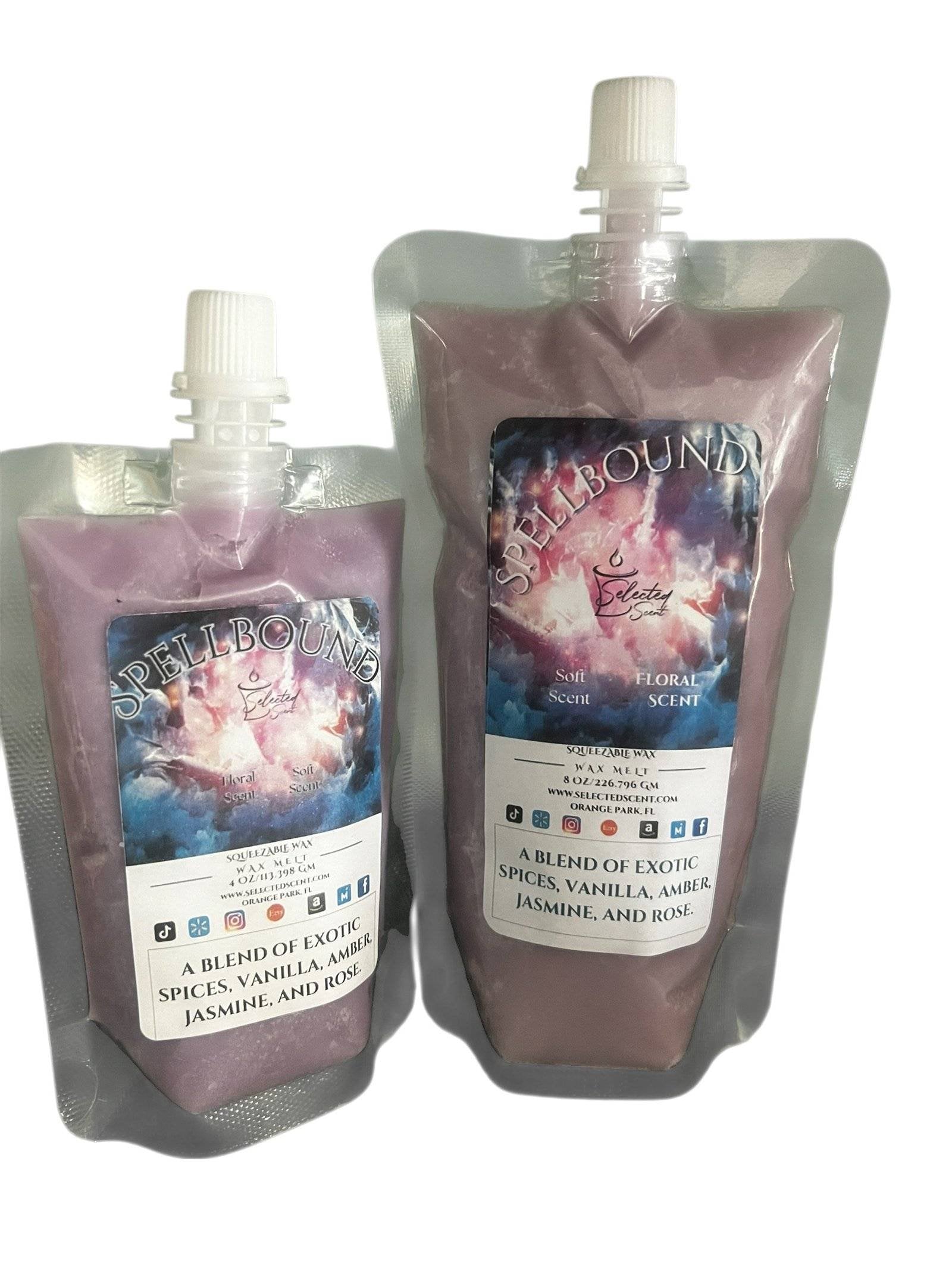Selected Scent long lasting wax melts for home in resealable pouches with exotic floral and spice blend