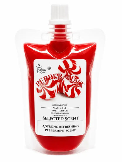 Squeezable all-natural long-lasting wax melts for home fragrance warmers - peppermint / 4 ounces