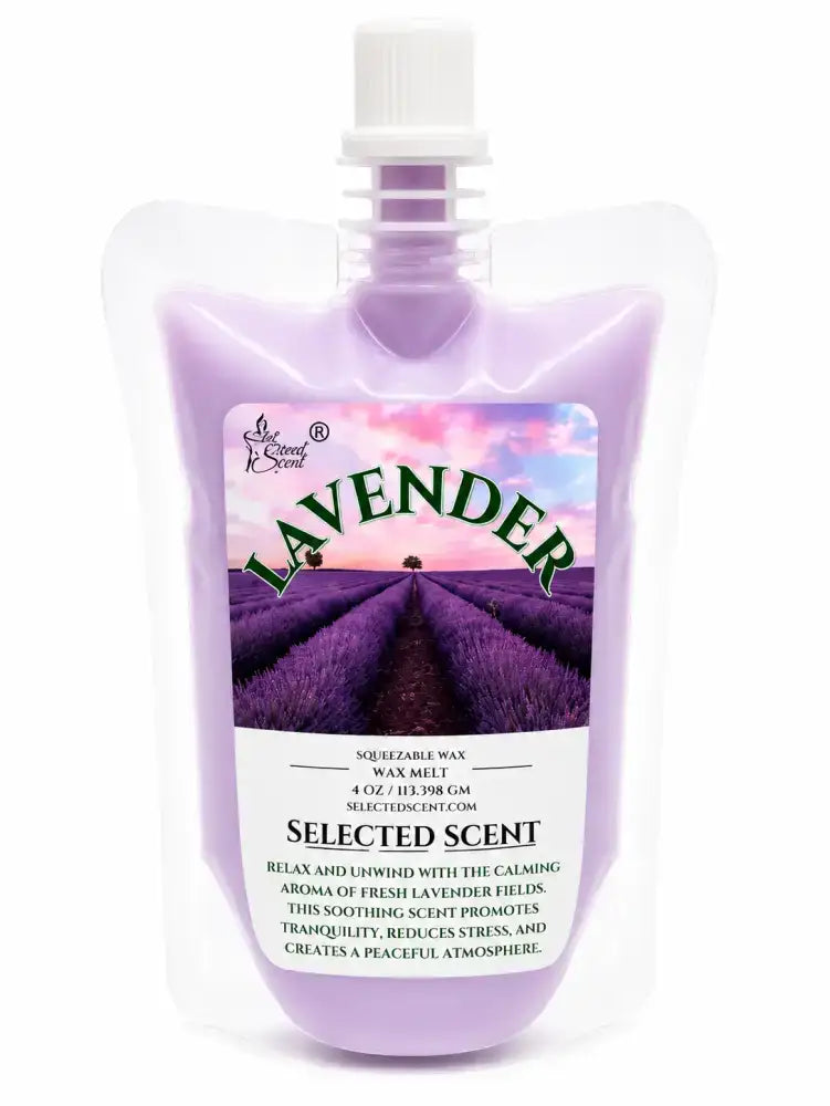 Squeezable all-natural long-lasting wax melts for home fragrance warmers - lavender / 4 ounces