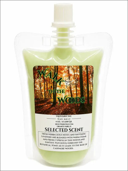 Squeezable all-natural long-lasting wax melts for home fragrance warmers - walk in the woods / 4 ounces