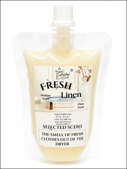 Squeezable all-natural long-lasting wax melts for home fragrance warmers - fresh linen / 4 ounces