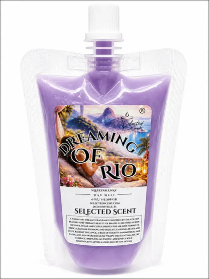Squeezable all-natural long-lasting wax melts for home fragrance warmers - dreaming of rio / 4 ounces