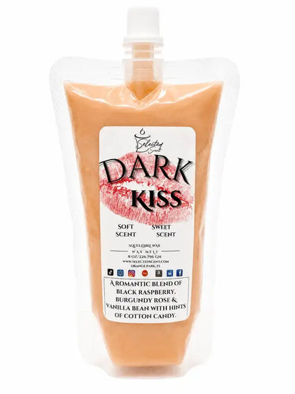 Squeezable all-natural long-lasting wax melts for home fragrance warmers - dark kiss / 8 ounces