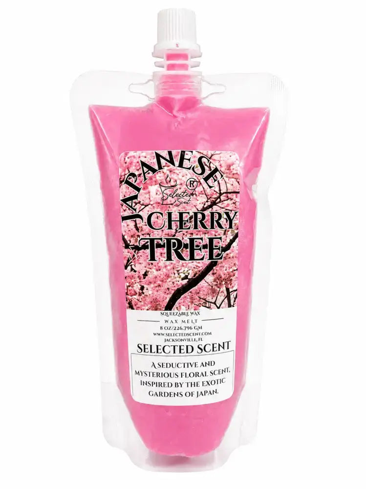 Squeezable all-natural long-lasting wax melts for home fragrance warmers - japanese cherry tree / 8 ounces