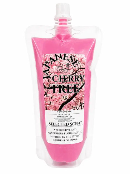 Squeezable all-natural long-lasting wax melts for home fragrance warmers - japanese cherry tree / 8 ounces