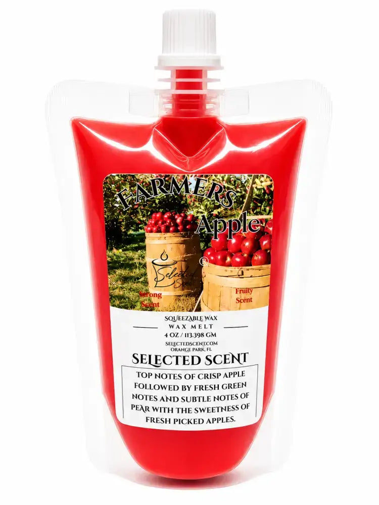 Squeezable all-natural long-lasting wax melts for home fragrance warmers - farmers apple / 4 ounces