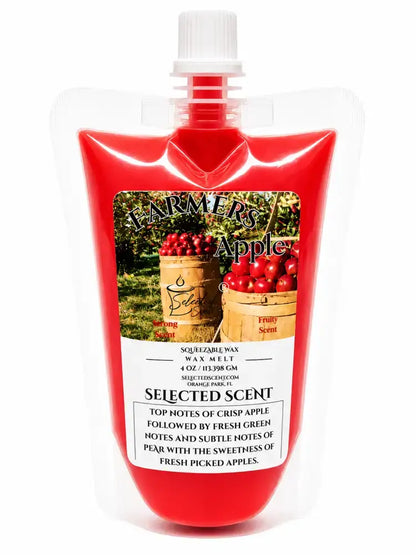 Squeezable all-natural long-lasting wax melts for home fragrance warmers - farmers apple / 4 ounces