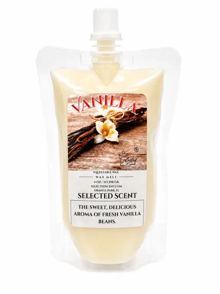 Squeezable all-natural long-lasting wax melts for home fragrance warmers - vanilla / 4 ounces