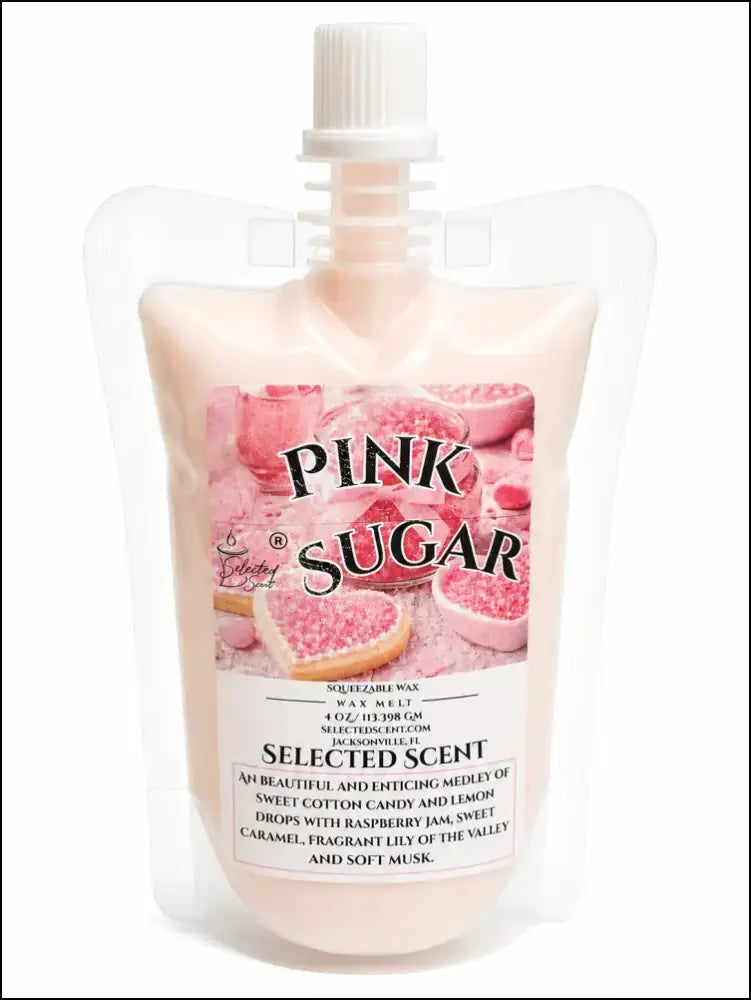 Squeezable all-natural long-lasting wax melts for home fragrance warmers - pink sugar / 4 ounces