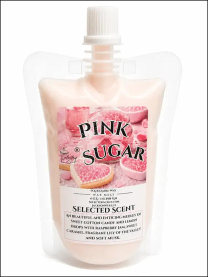 Squeezable all-natural long-lasting wax melts for home fragrance warmers - pink sugar / 4 ounces