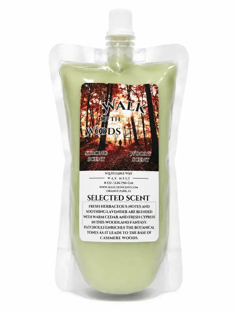 Squeezable all-natural long-lasting wax melts for home fragrance warmers - walk in the woods / 8 ounces