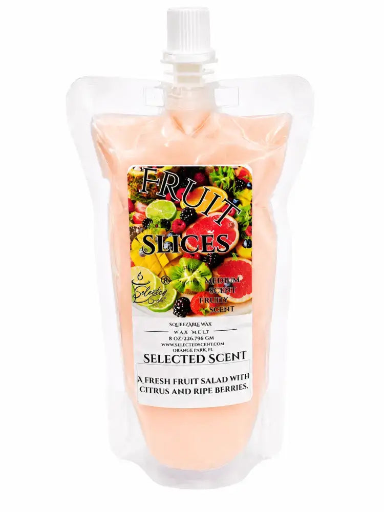 Squeezable all-natural long-lasting wax melts for home fragrance warmers - fruit slices / 8 ounces