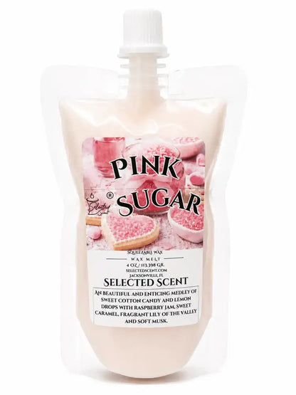 Squeezable all-natural long-lasting wax melts for home fragrance warmers - pink sugar / 4 ounces